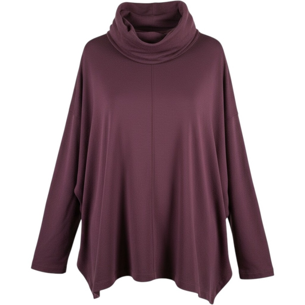 Athleta Coaster Luxe Sweatshirt Cowl Neck Pullover Plum Purple Small S RN 54023
